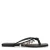 Sacha leren teenslippers zwart