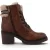 Mustang Dames Cognac Bruine Winterlaarzen met warme hak en veters – M0122001
