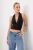 TRENDYOLMİLLA Dames Zwart Effen Mouwloos Regular fit Blouses