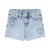 Daily7 denim straight regular waist short met hartjes light blue denim