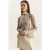 Halve Col Uitgesneden Geribbelde Blouse