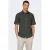 ONLY & SONS slim casual overhemd met linnen donkergroen