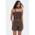 JDY strapless top met stippen bruin
