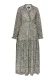 faina Jurk  beige / lichtblauw / zwart