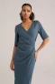 WE Fashion midi jurk grijsblauw