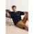 TRENDYOL MAN Heren Donkerblauw Geborduurd Kort Oversized T-shirts