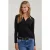 River Woods T-shirt Ruffle Collar Black