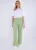 Sage Green Elastic Taille Uitlopende Broek