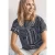 Street One Dames Shirt met Silk-Look en ronde hals in Blauw