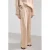 Mango wide leg regular waist broek met krijtstreep beige