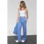 Joggingbroek met mid waist en wijde pijpen