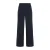 VILA Wide leg high waist casual broek marineblauw