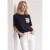 Street One Dames Shirt met ronde hals en borstzak in Blauw