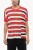 Gestreept linnen T-shirt in rood