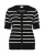KAFFE CURVE Gebreid vest ‘Lizzy’  zwart / offwhite