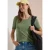 Cecil Dames Basic Shirt met ronde hals in effen kleur in Groen
