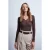Slim Fit V-Hals Kant Blouse