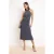 Grijze, platte, mouwloze midi-jurk voor dames, chic/avondmodel, bodycon