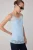 TRENDYOLMİLLA Dames Blauw Effen Mouwloos Regular fit Blouses