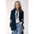 Colourful Rebel regular fit blazer met krijtstreep – donkerblauw