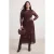 Trendyol Curve Dames Bruin Met grafische print Maxi Lang A-lijn Grote maten Jurk