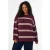 Zizzi gebreide gestreepte trui Plus Size met wol – donkerrood