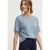 Street One Dames Shirt met overhangende schouders en glitterdetails in Blauw
