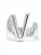 Luxenter Ring ‘Alphabet  V’  zilver