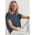 Street One Dames Shirt met Silk-Look en ronde hals in Blauw
