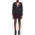 The Kooples Short Dress With Long Sleeves, V-neck, And Lace Inlay Black