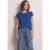Shirt met boothals en decoratieve tape