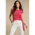 Red Button jersey gestreepte top rood gebreid