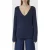 Closed V Neck Long Sleeve Space Blue