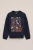 WE Fashion – Jongens trui met print en embroidery – Regular fit – Donkerblauw – Katoen –