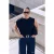 Trendyol Curve Dames Zwart Effen Kort Regular fit Grote maten Blouses