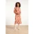 Smashed Lemon Aztec midi jurk in warmroze en camel |