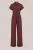 WE Fashion – Dames jersey jumpsuit met ritskraag – Donkerrood – Viscose –