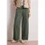 Street One Dames High Waist linnen broek met Wide Legs in Groen