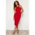 TRENDYOLMİLLA Dames Rood Effen Midi Mouwloos Casual Bodycon Jurken
