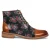 Justin Reess Heren Bruine Oxford Enkellaarsjes van Leer met Bloemenprint – Adam Skull