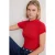 TRENDYOLMİLLA Dames Rood Effen Lang Getailleerd T-shirts