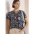 Shirt met split in de hals en print