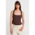 Fitte Mouwloze Blouse met Vierkante Halslijn