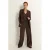 Claudia Sträter wide leg high waist broek donkerbruin