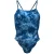 Nike Tie-dye-zwempak met logo-uitsnijding voor dames (Blauw)