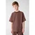 Shoeby T-shirt donkerbruin met textuur