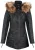 Dames slim fit leren parka-jas met capuchon-Northam