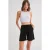 Hoge Taille Katoenen Trekkoord Mini Shorts