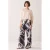 Summum wide leg broek met print – donkerblauw