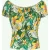 Topvintage exclusive ~ Belinda Paradise Off-Shoulder top in groen en multi